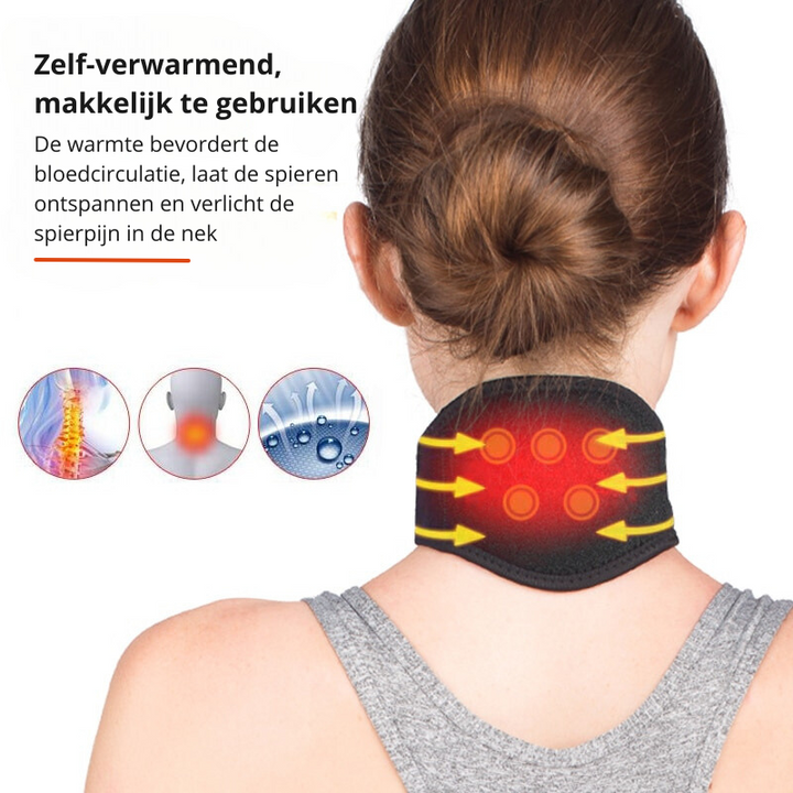 Zelfverwarmende werking van de toermalijn nekband voor betere doorbloeding