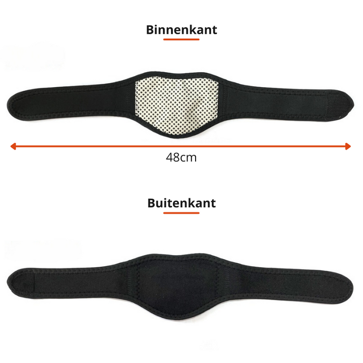 Zwarte therapeutische nekband om spierspanning in de nek te verminderen