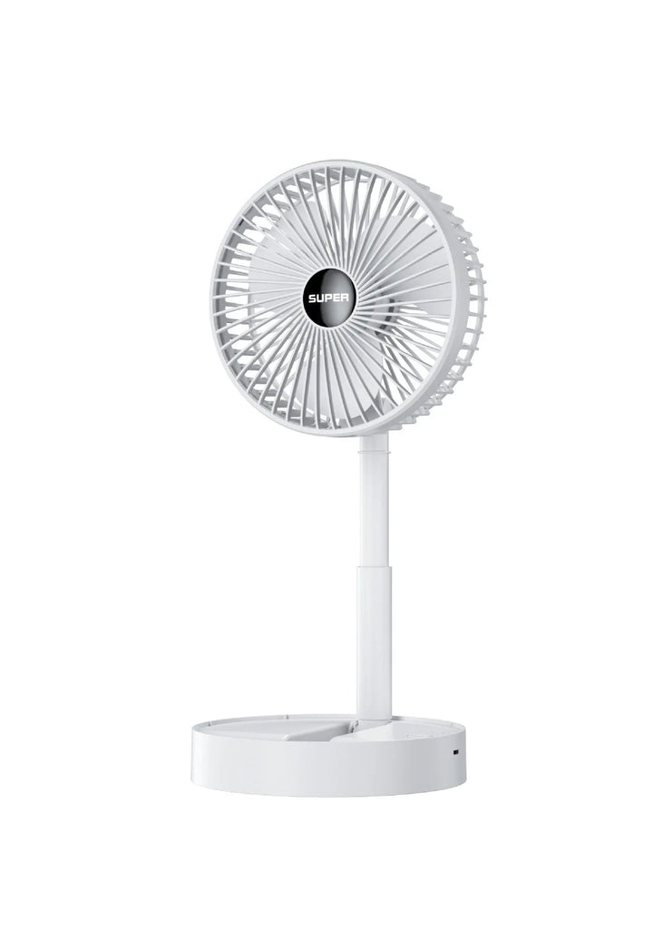 Modern design opvouwbare USB-ventilator, wit/groen, krachtige en stille luchtstroom voor elk bureau.