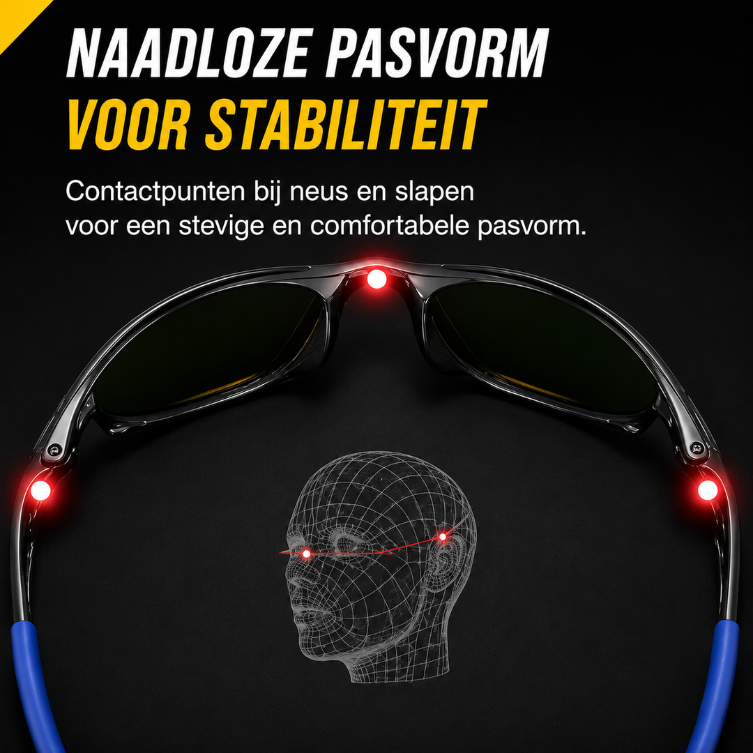 Herenmode accessoire: sportieve zonnebril met gepolariseerde lenzen en krachtige UV-bescherming.