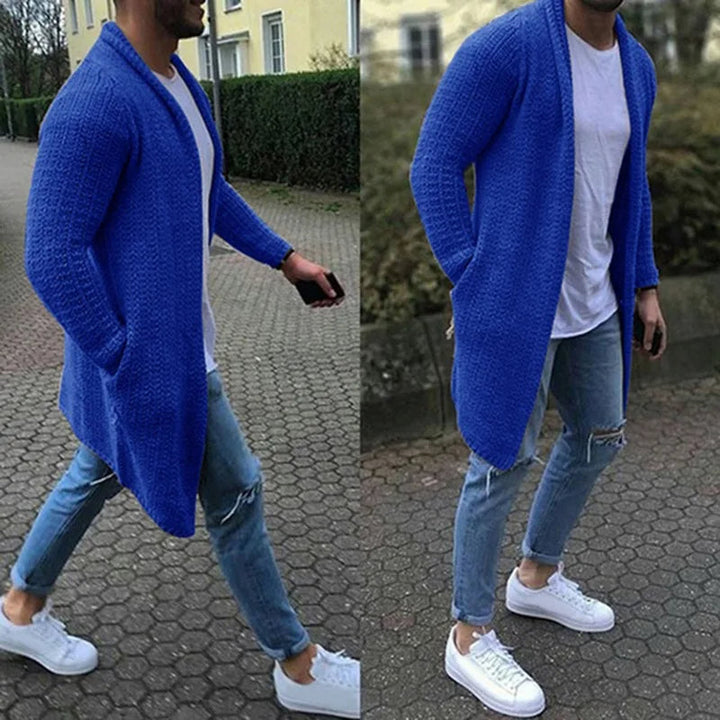 Warm heren vest met lange mouwen, slim-fit gebreid voor een trendy winterlook. Ideaal casual kledingstuk.