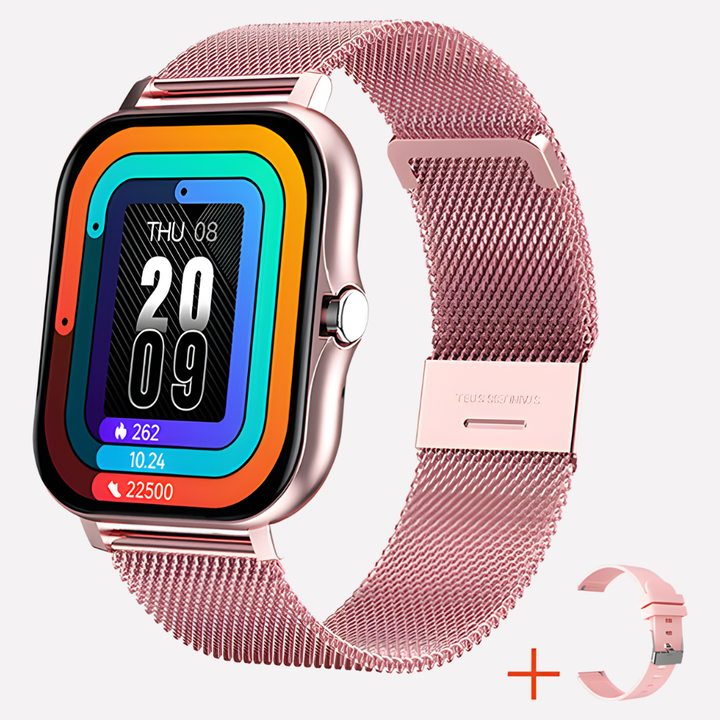 Roze smartwatch met gps en extra bandje