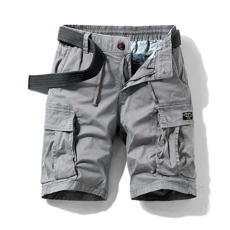 Stijlvolle grijze heren cargoshort, perfect voor warme zomerdagen en vrije tijd