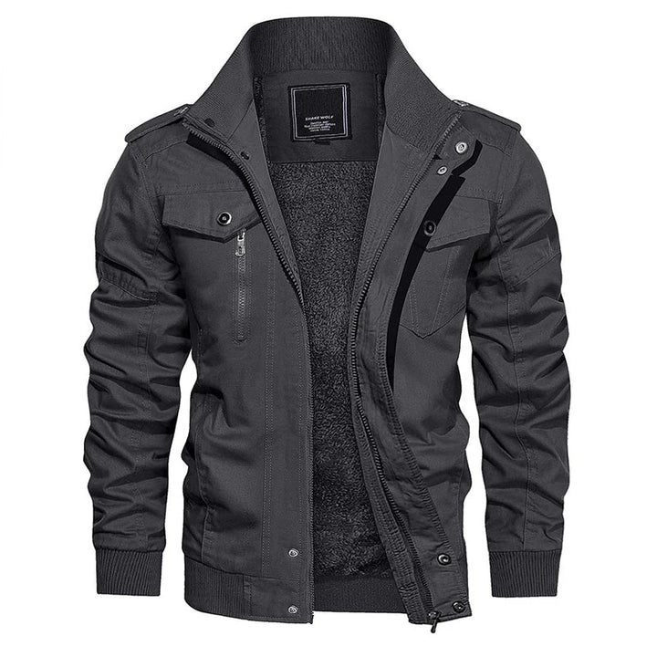 Casual heren winterjas bomber model met comfortabele pasvorm, achterkant