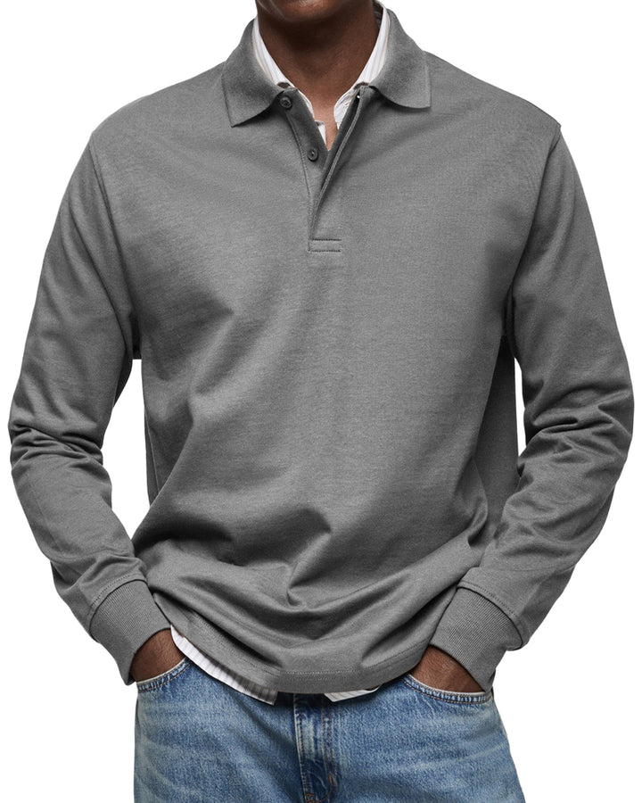 Modieuze herenmode must-have: een comfortabele polo met lange mouwen voor dagelijks gebruik