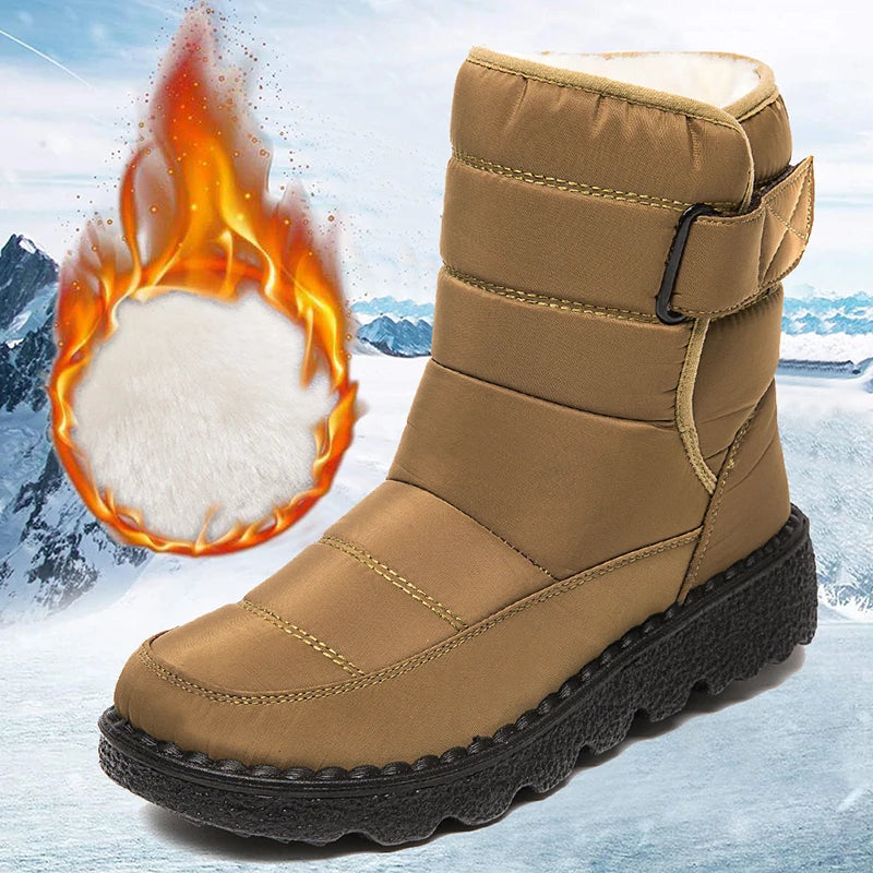 Duurzame winterschoenen met plateauzool, bieden extra grip en warmte bij ijzige omstandigheden.