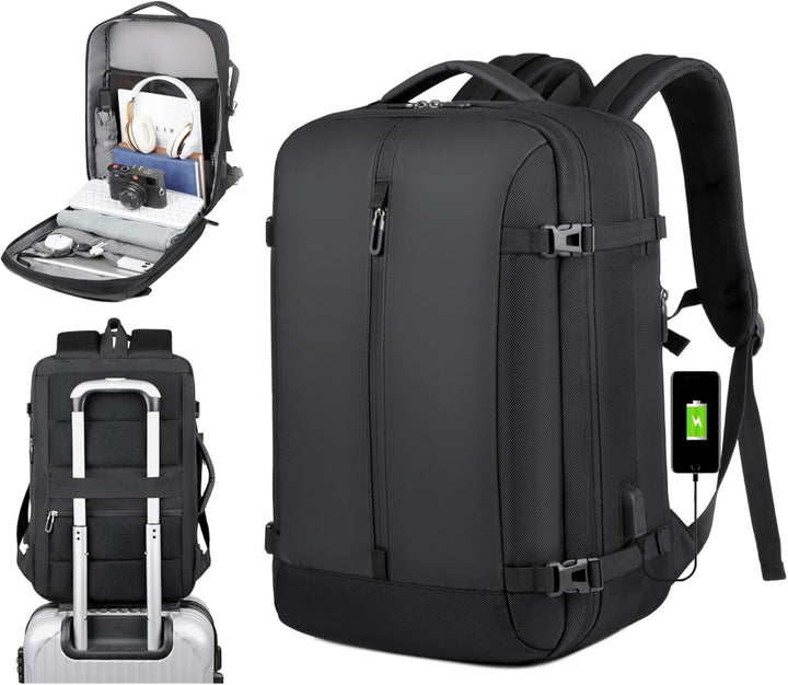 40L uitbreidbare reisrugzak, waterdicht met 17" laptopvak en USB-poort. Perfect voor al je reizen.