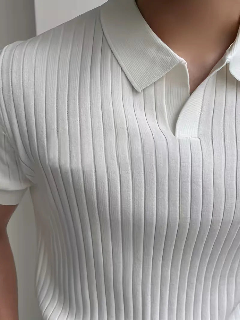 Overzicht van alle beschikbare kleuren heren polo met V-hals