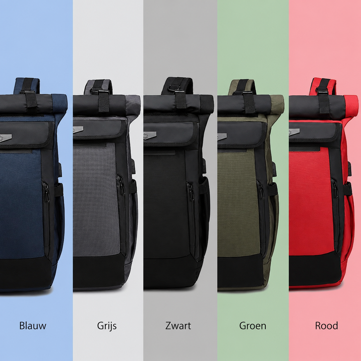 Ruime Rolltop Reisrugzak met Laptopvak voor Dames en Heren