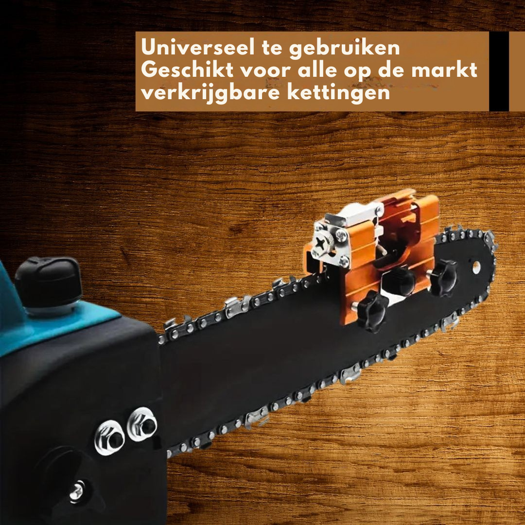 Compacte houtbewerkingsaccessoire voor nauwkeurig slijpen van zaagkettingen