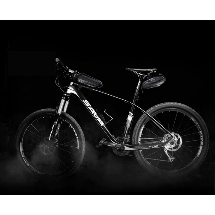 Waterdichte hardcase zadeltas voor fiets, mountainbike en racefiets in profiel