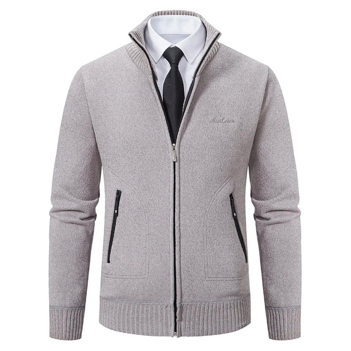 Detailopname van de kraag en ritssluiting