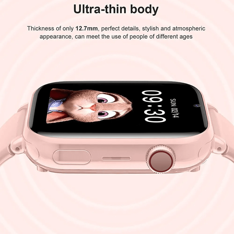 Slim kinderhorloge met 4G ondersteuning en handigeSOS knop in wit