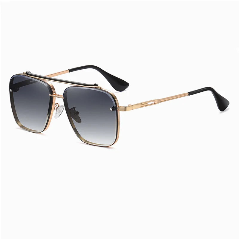 Luxe heren zonnebril met groot montuur. Stijlvolle en trendy mannen eyewear voor optimale oogbescherming.