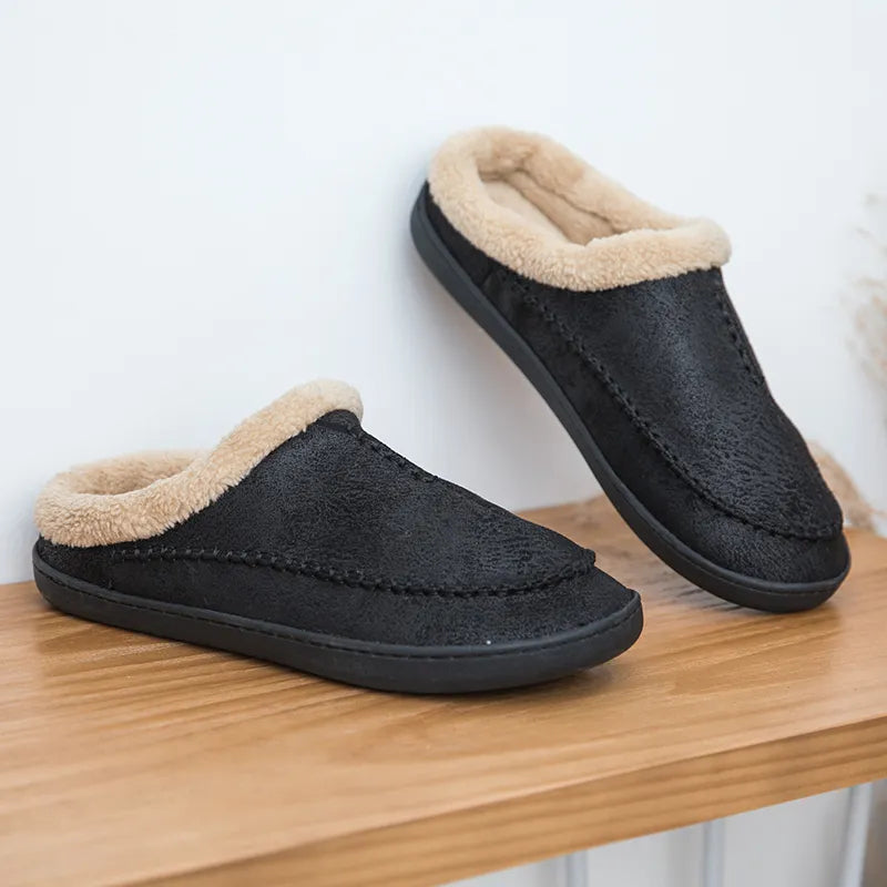 Heren instapsloffen met pluche voering, superieur comfort en warmte; anti-vermoeidheid.