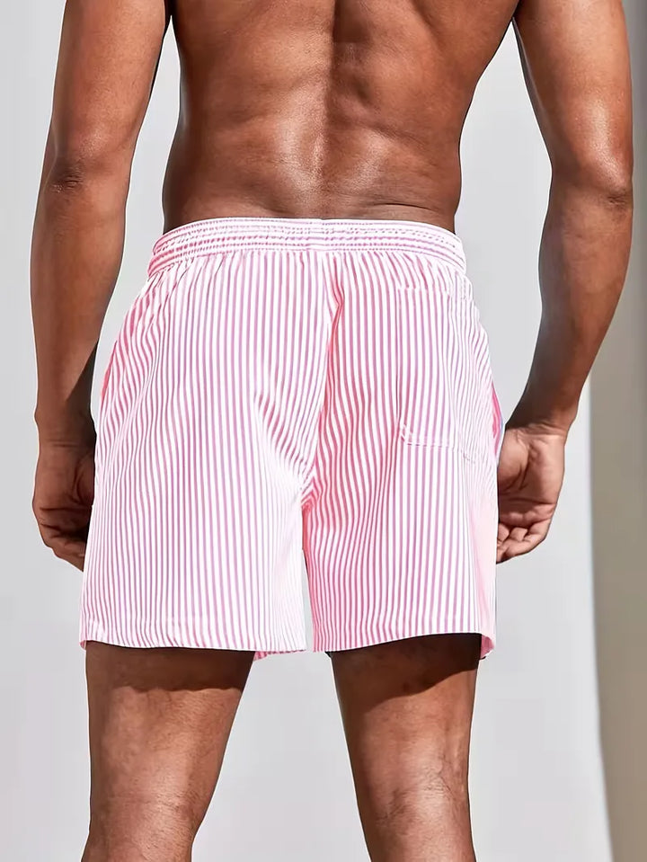 Lichtgewicht heren zwemshorts met opvallend streepdesign voor zwembad