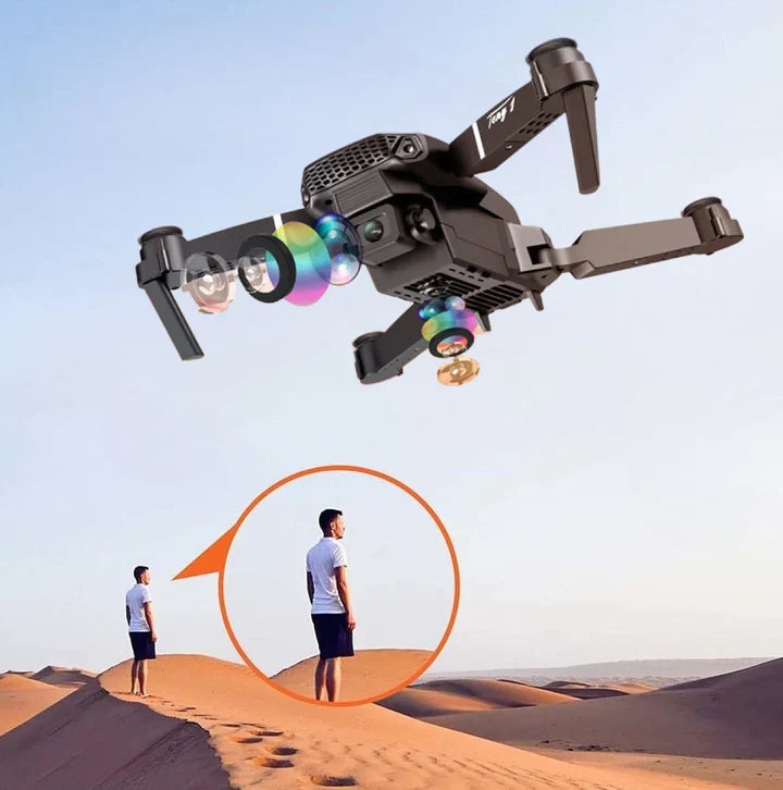 Geavanceerde tech gadget: 4K HD drone met dual camera voor professionele en meeslepende luchtopnames.