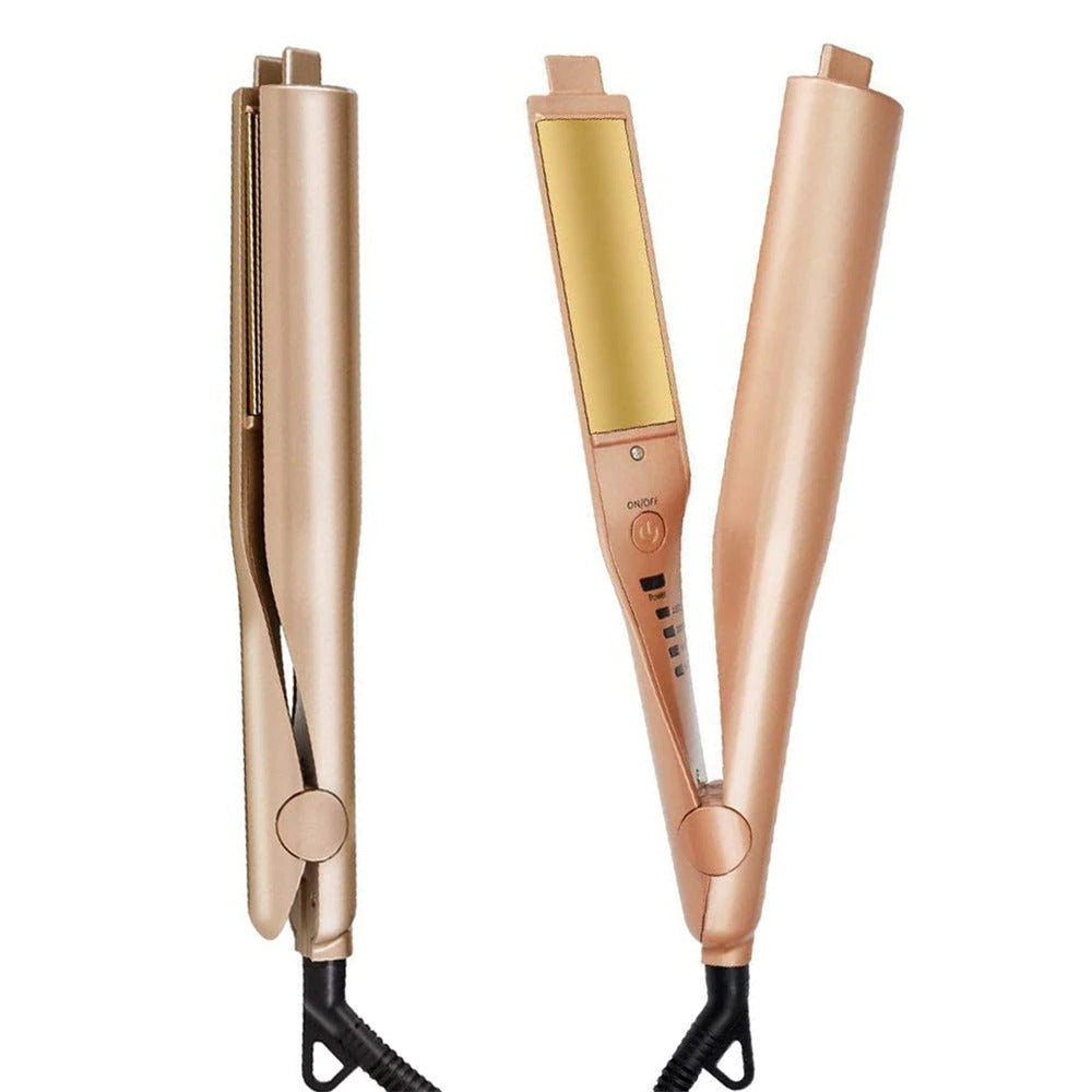 2-in-1 stijltang & krultang met automatische uitschakeling voor veilige haarverzorging.