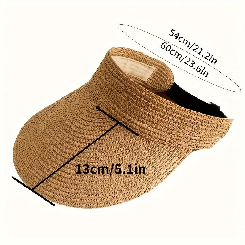 Modieuze dames zonneklep, opvouwbaar en verstelbaar. Essentieel zomerhoedje voor strand en bescherming tegen zon.