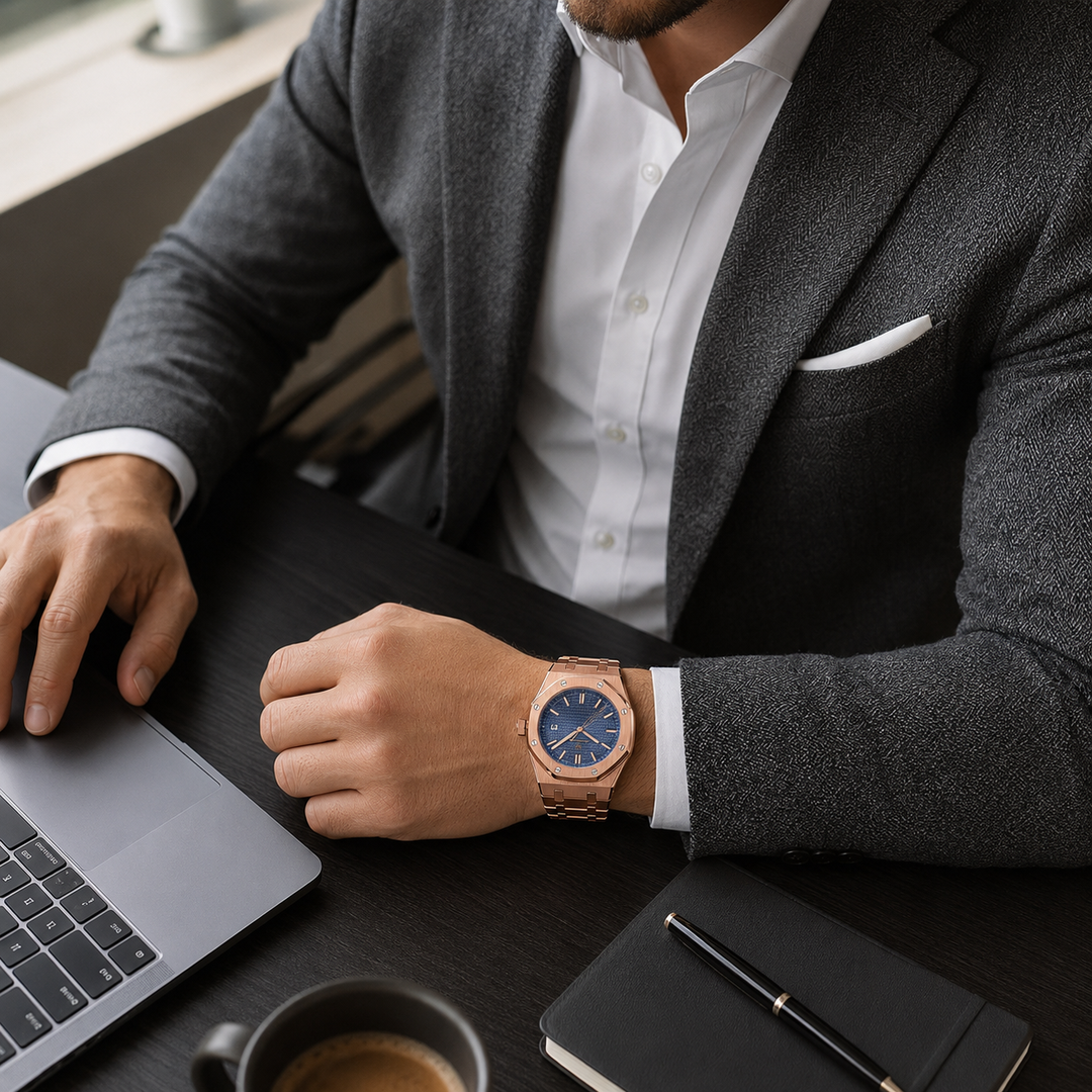 Elegant Jonas Deluxe quartz horloge, perfect voor heren die stijl en functionaliteit waarderen.