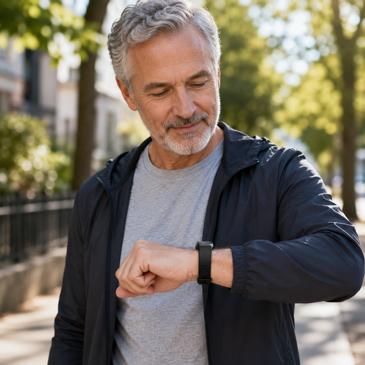 Zwart siliconen sportbandje van de slimme armband, comfortabel en duurzaam voor dagelijks gebruik.