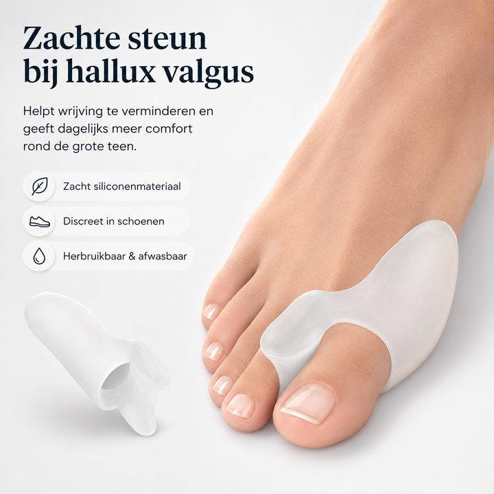 Medische siliconen teen spreider tegen hallux valgus klachten