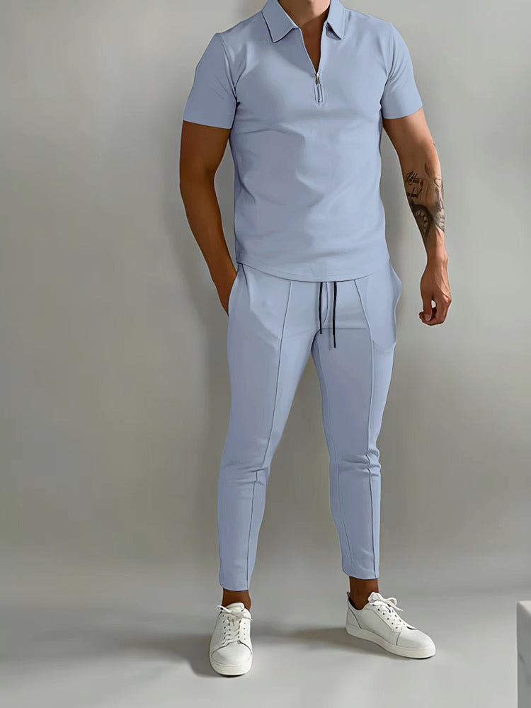 Comfortabele heren trainingspak set. Stijlvolle athleisure outfit voor mannen, perfect als sport- of vrijetijdskleding.