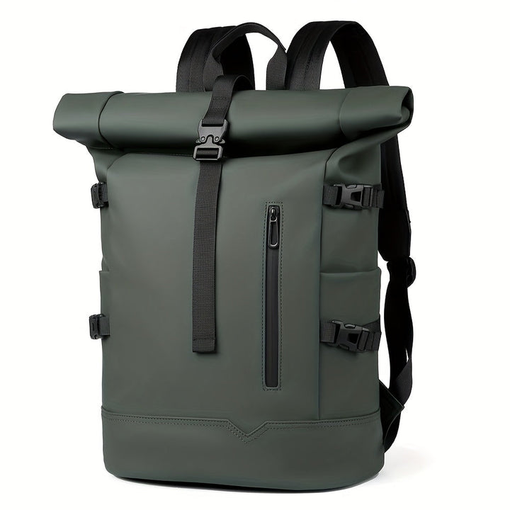 Goed georganiseerde waterdichte laptoprugzak voor heren met meerdere vakken voor al je gadgets.