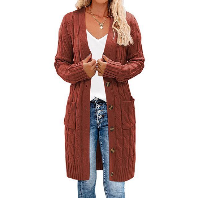 Comfortabel lang gebreid vest voor dames, ideaal voor koude dagen