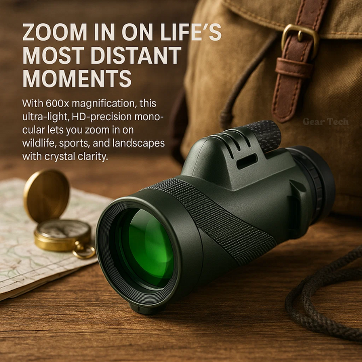 Ergonomisch ontworpen monoculaire, comfortabel in gebruik voor lange observaties in de natuur.