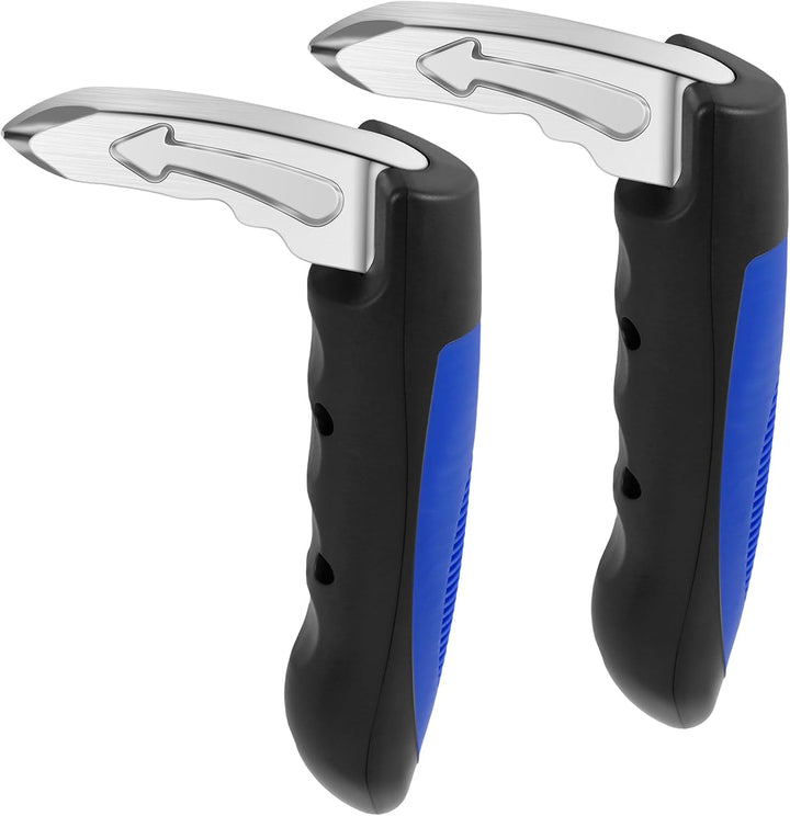 Zijaanzicht van de handgreep, benadrukt de antislip schuimrubberen grip voor comfort.