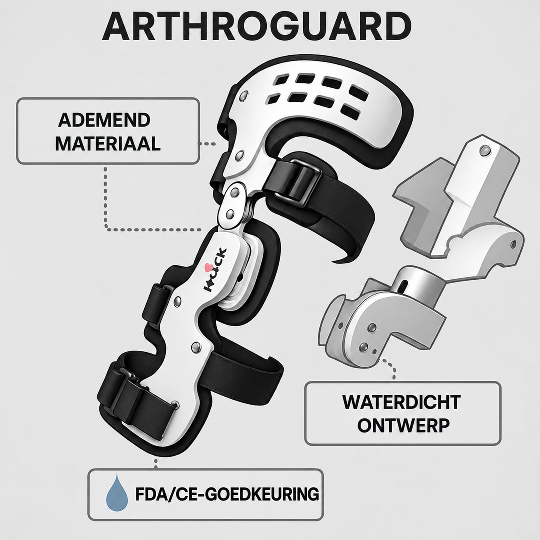 Unisex medische kniebrace voor artrose en pijnverlichting in zwarte uitvoering