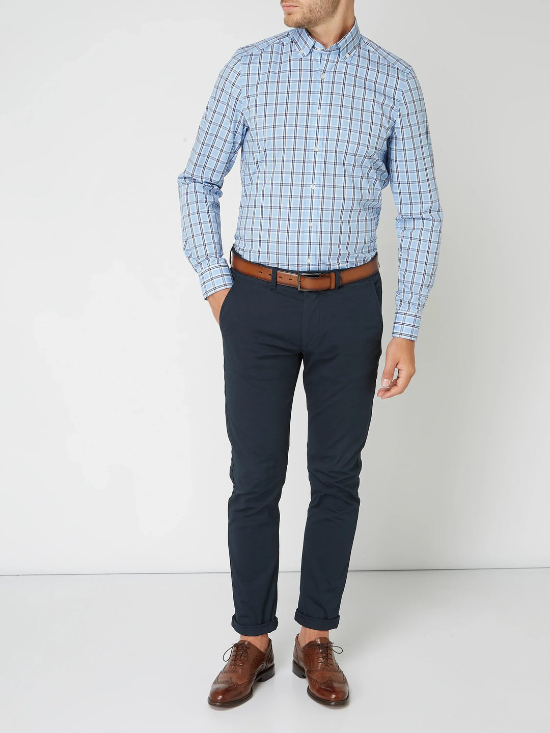 Geruit heren overhemd van Zanda Kleding, comfortabel voor casual dagen en een modieuze, stijlvolle verschijning.