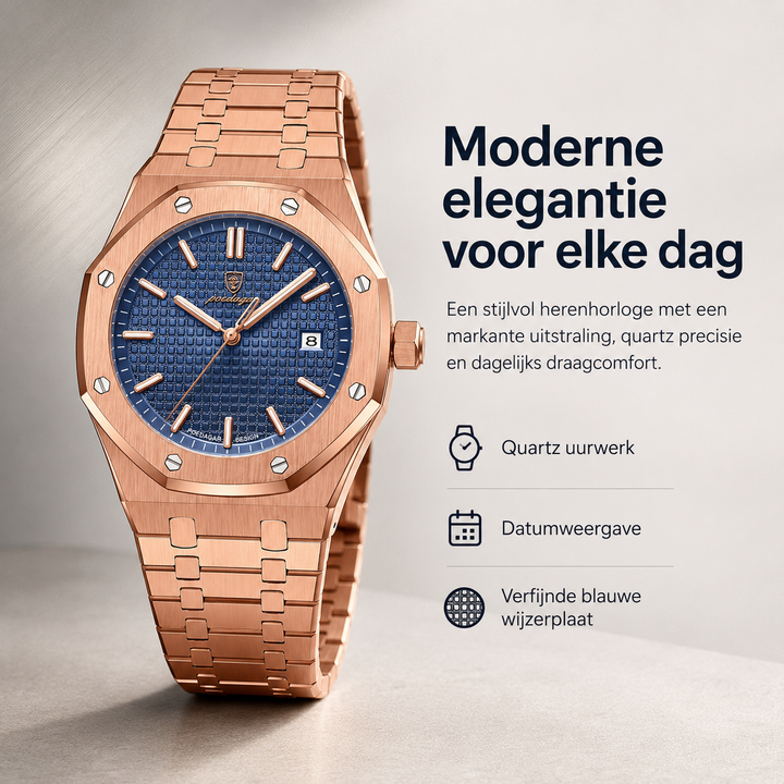 Stijlvol Jonas Deluxe polshorloge voor heren, modern design, perfect accessoire voor elke outfit.