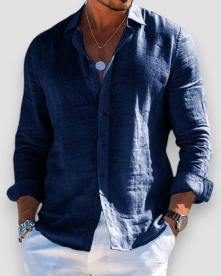 Stijlvol casual overhemd voor heren, ademend zomeroverhemd met knoopsluiting