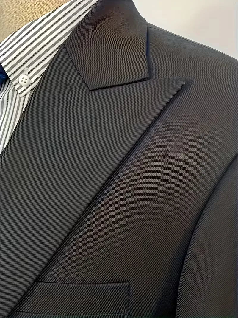 Heren driedelig slim fit pak in trendykleur met colbert en gilet