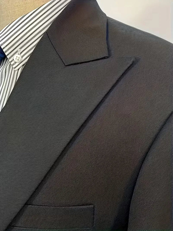 Heren driedelig slim fit pak in trendykleur met colbert en gilet