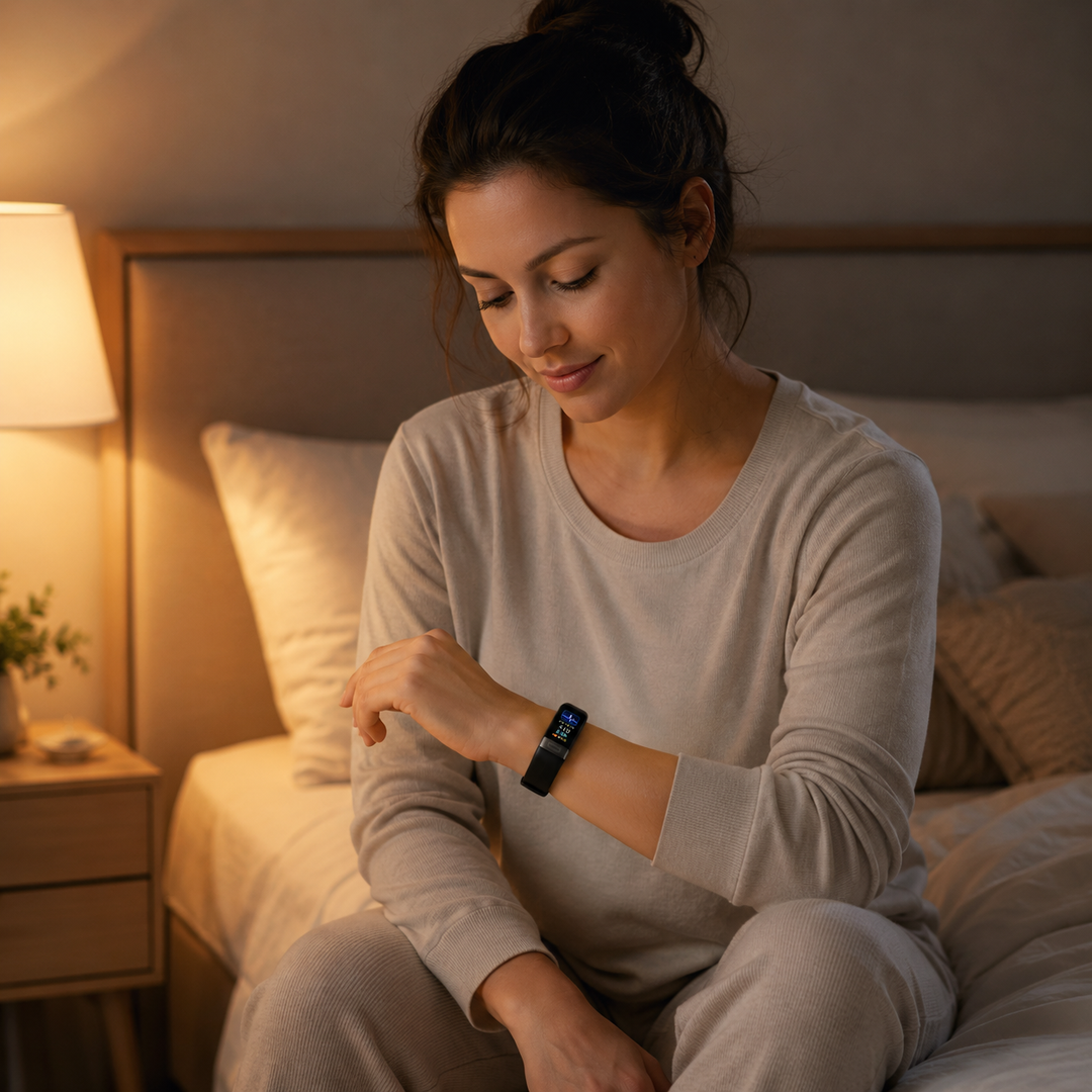 Opladende slimme armband gezondheidsmeter, klaar voor dagelijkse hartslag- en slaaptracking.