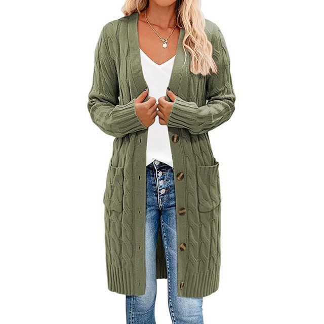 Dameskleding trend: beige lang vest met fijne breistructuur