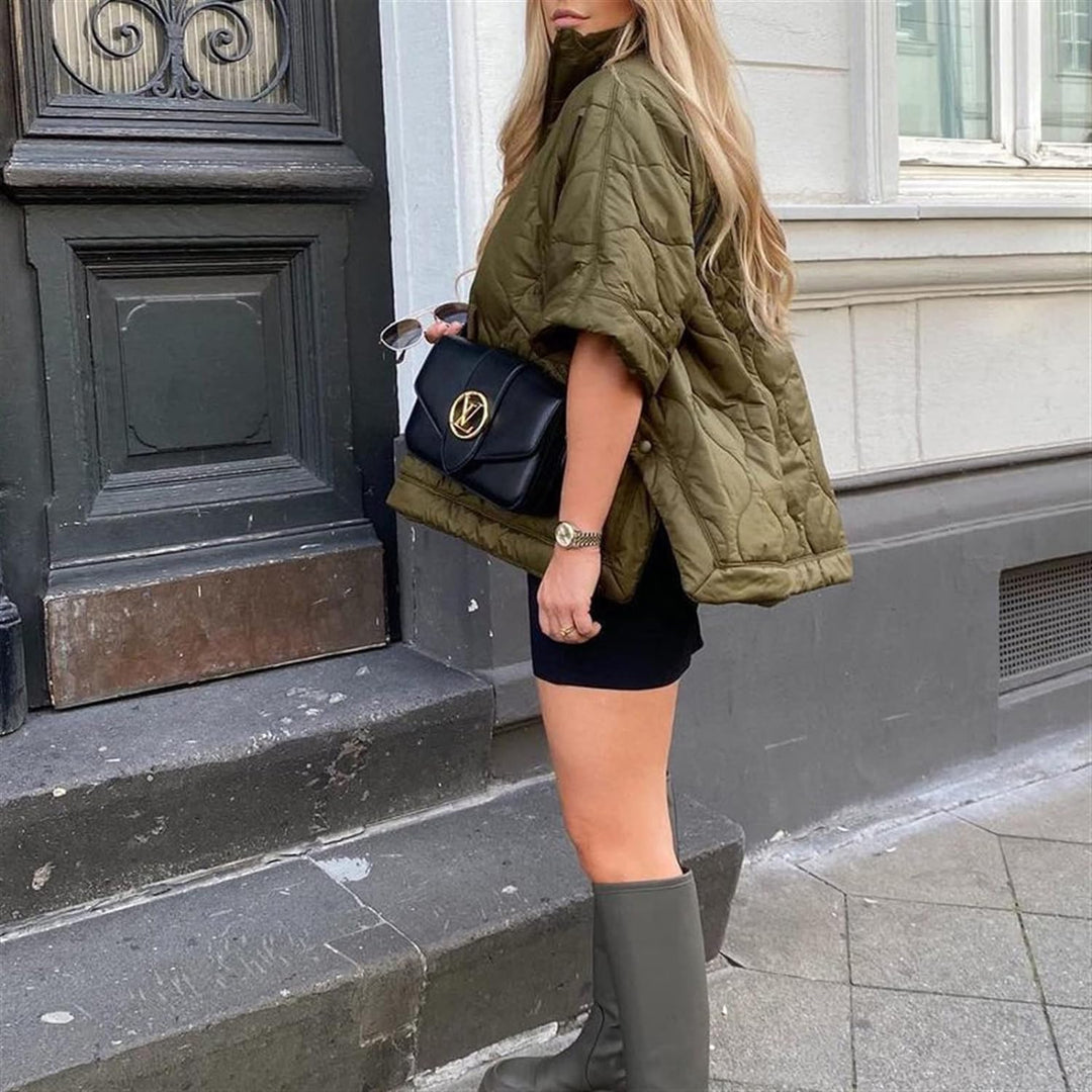 Groene dames bodywarmer casual model, voorzijde