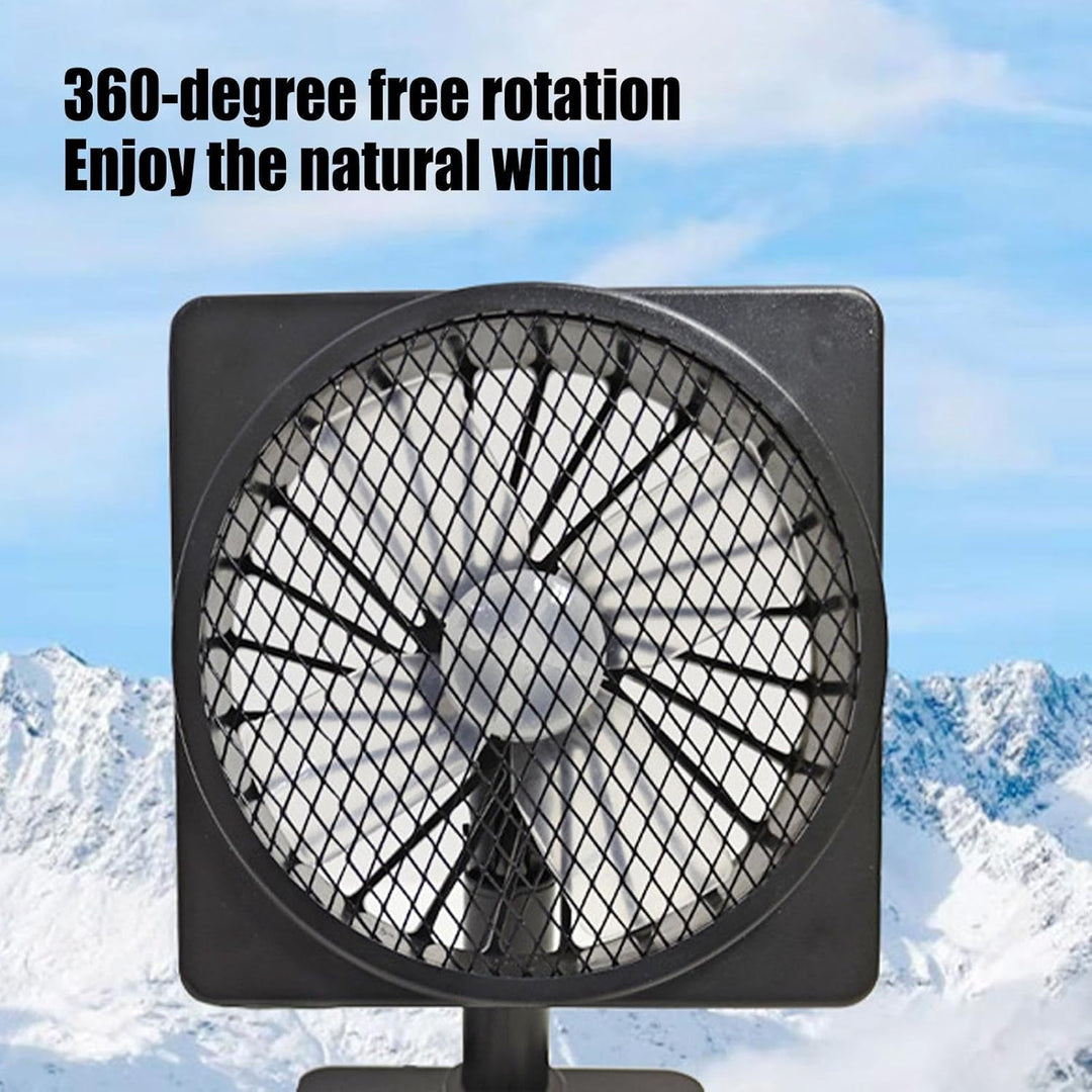 Zwart design 12V USB autoventilator met makkelijke montage voor directe luchtcirculatie.