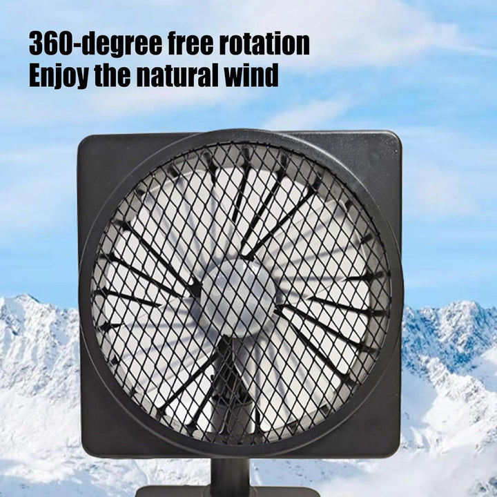 Zwart design 12V USB autoventilator met makkelijke montage voor directe luchtcirculatie.