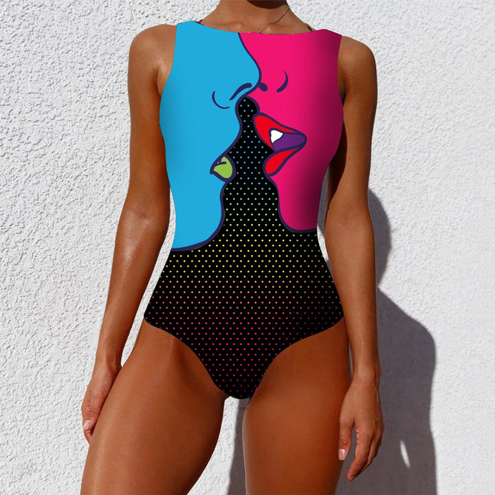 Prachtig gekleurd push-up badpak voor dames met comfortabele bandjes