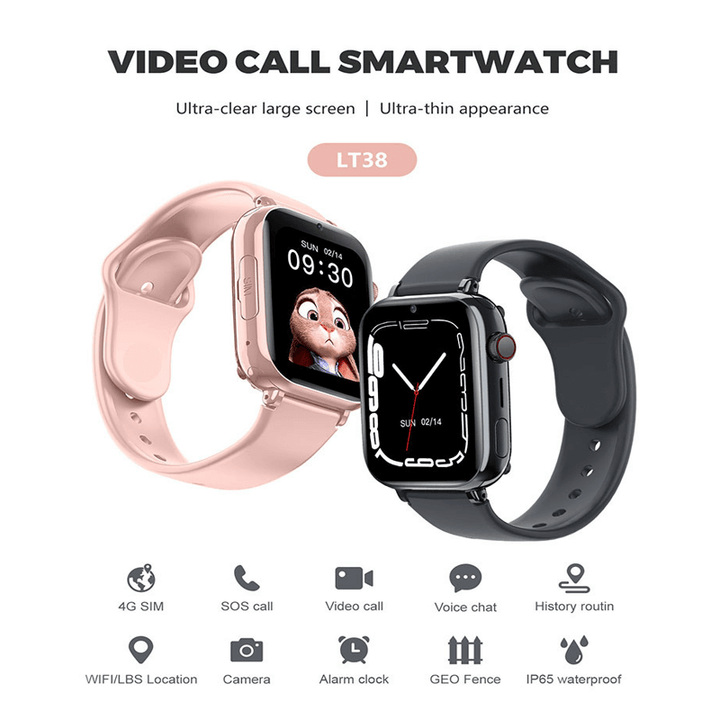 GPS horloge voor kinderen in roze kleur met touchscreen en videobellen