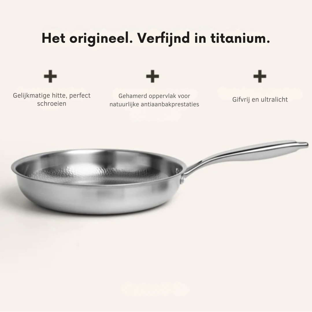 Duurzame titanium koekenpan met gehamerde afwerking voor dagelijks gebruik