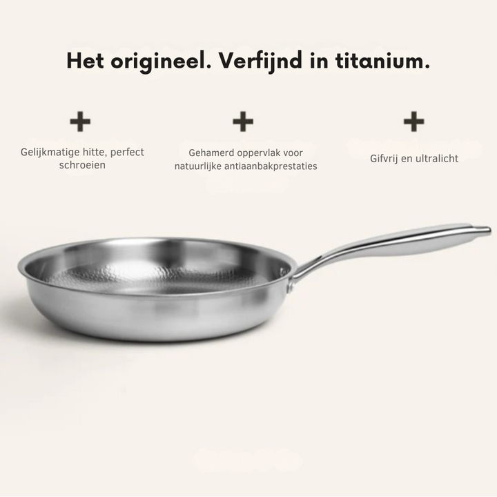 Duurzame titanium koekenpan met gehamerde afwerking voor dagelijks gebruik