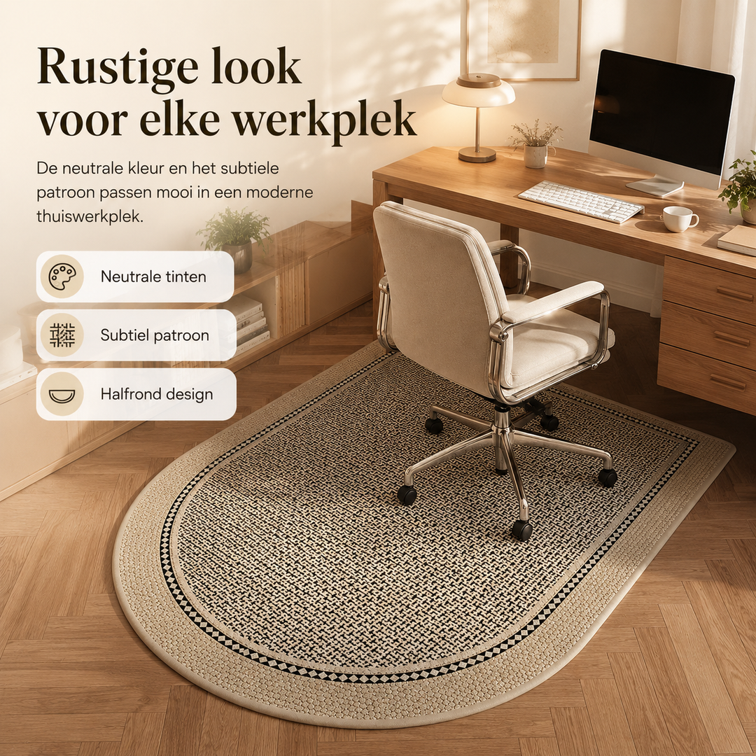 Detailopname van de beschermmat met patroon in een moderne werkplek