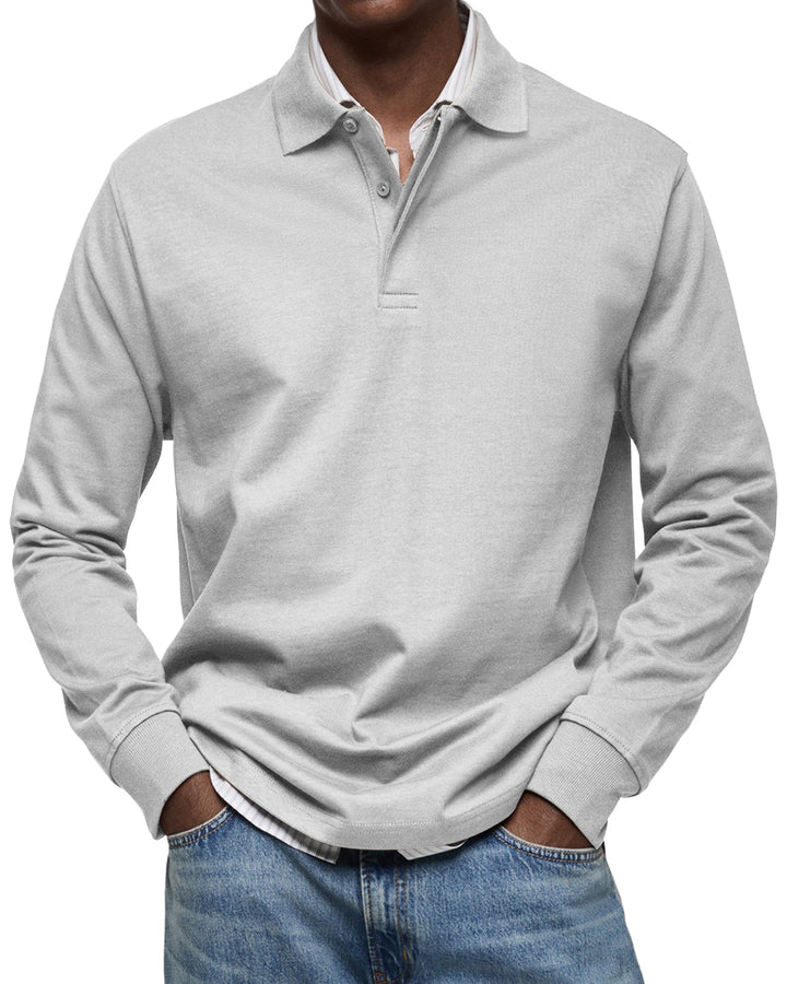 Comfortabele heren polo met lange mouwen, ideaal voor een tijdloze en stijlvolle look