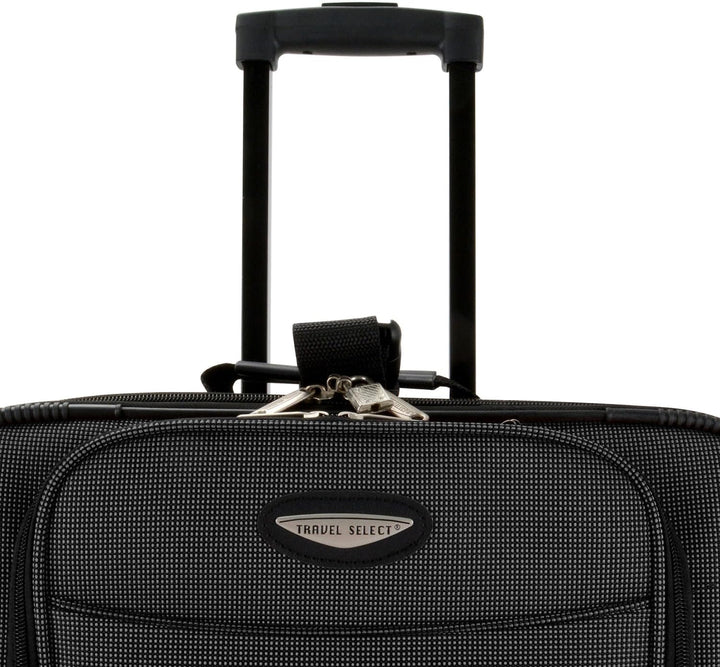 Uitschuifbaar telescopisch handvat van een TravelMax softshell reiskoffer, comfortabel in gebruik.