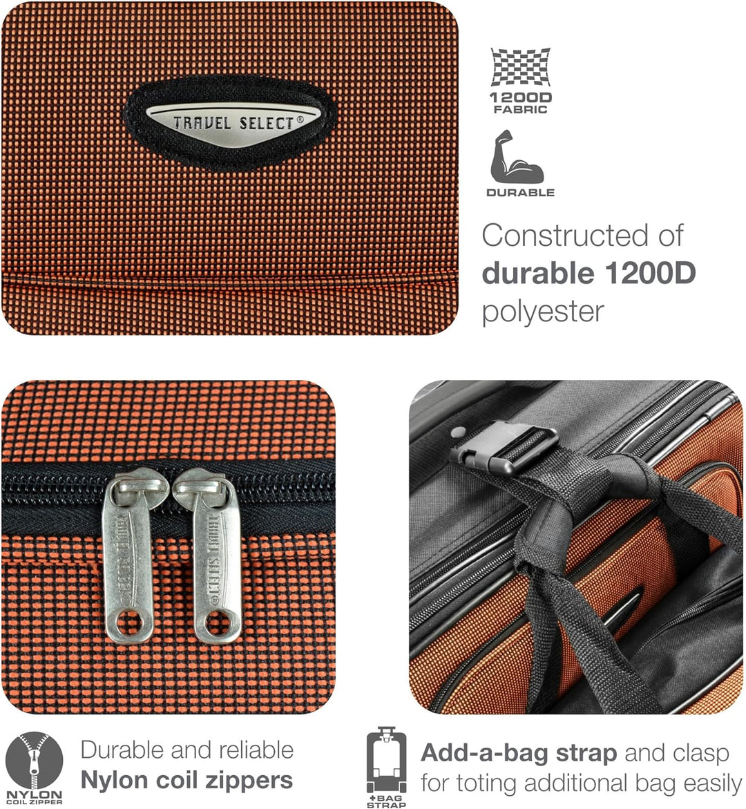 Duurzame softshell reiskoffer uit de 8-delige set, lichtgewicht en flexibel voor al je bagage.